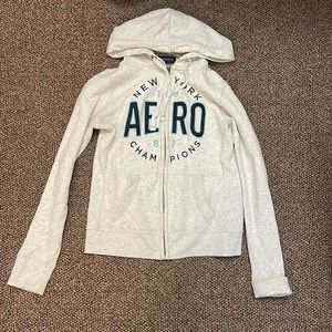 Aeropostale white zip up hoddie size small
